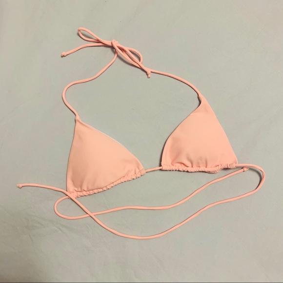 Set of 2 Pink Halter Triangle Bikini Tops - Picture 2 of 8